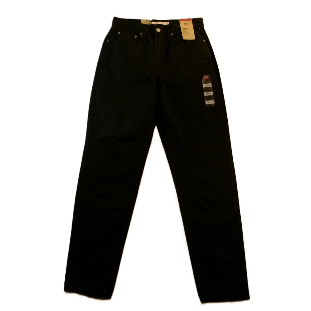 Levis Womens 28 80s Mom Jeans Black High Rise Tapered Leg A3508-0321